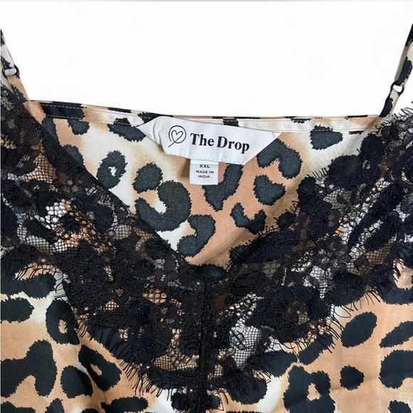 The Drop XXL Cheetah Print Lace Trim Flowy Cami Top - Picture 4 of 5